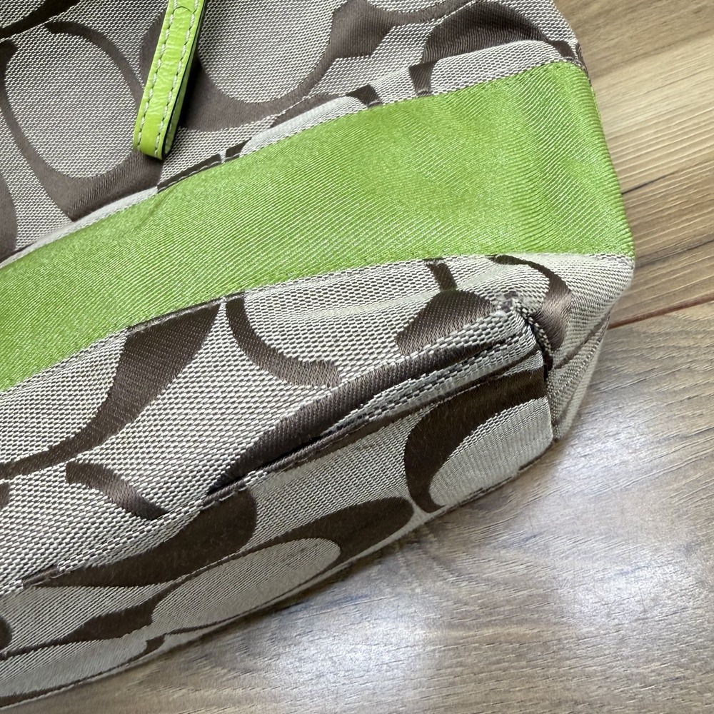 Coach Y2K Signature Stripe Kiwi Tote Zip Toe Bag - Picture 10 of 15